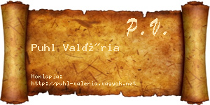 Puhl Valéria névjegykártya